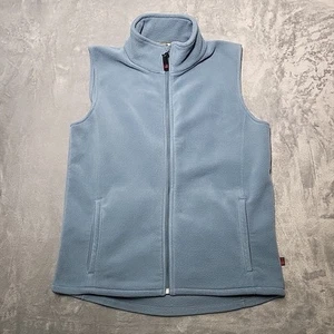 Woolrich Vest Women's Small Light Blue Full Zip Fleece Vest Sleeveless Pockets - Picture 1 of 7