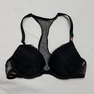 34A Victoria’s Secret Black Lace Bra Front Clip Closure - Picture 1 of 4