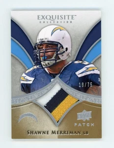 2009 UD Exquisite SHAWNE MERRIMAN Game Jersey PATCH #/75 San Diego Chargers - Picture 1 of 2