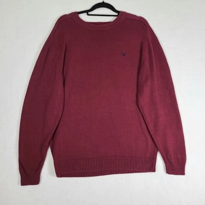 Lyle & Scott Long Sleeve Knit Sweater Mens XL Maroon 100% Cotton Crew Neck  - Image 1 of 4