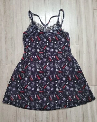 Hot Topic Disney Her Universe Talla Pequeña Negro Vestido de Encaje Gótico Emo Bolsillos Foto 1 de 4