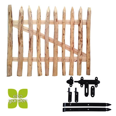 Gartentor Holztor Zauntor Haselnuss Staketenzaun Gartenzaun Garten Tür Hof Tor - Bild 1 von 4