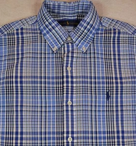 Ralph Lauren Seersucker Shirt Blue/White Checked Button-Front Sizes S Small NWT - Picture 1 of 3