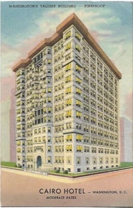 1950s Linen Postcard CAIRO HOTEL Tallest Building in Washington DC Fireproof - Picture 1 of 4