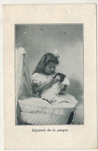 Cpa-Carte Postale-Déjeuner de la poupée-jeux-enfants-Réf.B.18 - Imagen 1 de 2