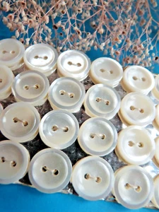 886B Superb Plate Old Of 36 Buttons Of Nacre Real Ep. Art New - Picture 1 of 4