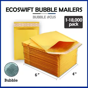 1-18000 #0000 4x6 ""EcoSwift"" kleine Kraft Blase Mailer gepolsterte Umschlagtasche 4 x 6 - Bild 1 von 6