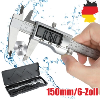 150mm LCD Digital Messschieber Schieblehre Industriequalität Edelstahl IP54 - Bild 1 von 4