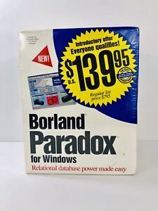 NEW BORLAND PARADOX BOX SET KIT FOR DOS WINDOWS SEALED