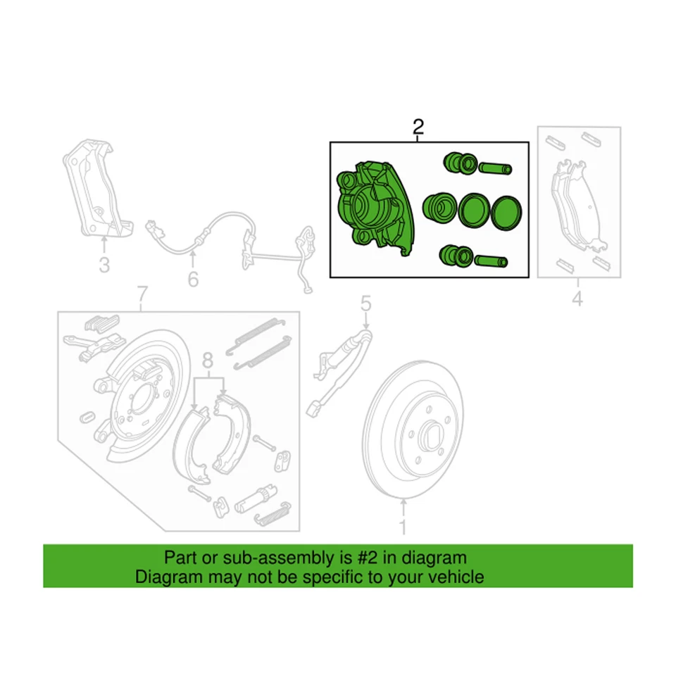 Genuine OEM Mopar Rear Driver Left Disc Brake Caliper For Dodge Durango - Image 1 of 1