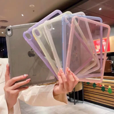 Clear Candy Case Bumper Cover For iPad 10th 10.9 Pro 11 Air 5/4 9th 8th Mini 6/5 - Image 1 of 4