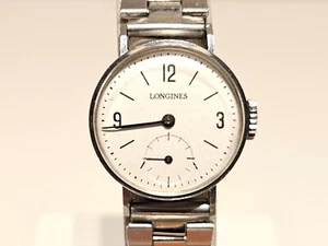 VINTAGE RARE WW2 ERA ST. STEEL LADIES SWISS MECHANICAL WATCH "LONGINES" 1942's - Picture 1 of 18