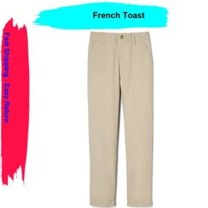 French Toast Boys 2 Pack Straight Fit School Uniform Pants Khaki, Sz 5 - Picture 1 of 2