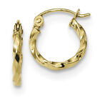 10k Yellow Gold Twist Polished Hoop Earring 10tc388