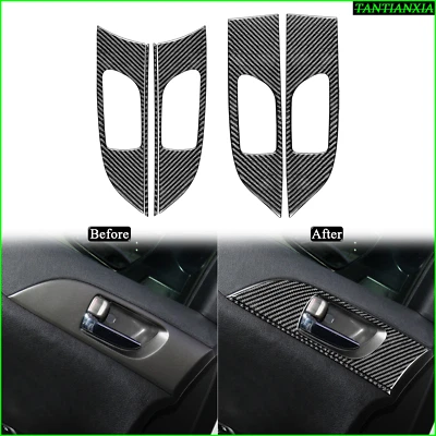 Moldura de panel de manija de puerta lateral de fibra de carbono real para Subaru Impreza WRX STI 2008-14 Foto 1 de 4