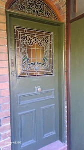 Federation Art Noveau Front Door Set stained Glass Leadlight Matching Fanlight - Picture 1 of 24