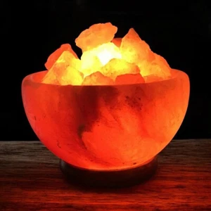 3-5kg Himalayan Salt Fire Bowl Lamp - Includes 12v Cord and 12 Watt Globe - Picture 1 of 5