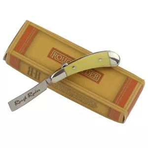 Rough Ryder Yellow Smooth Handles Mini Razor Pocket Knife RR1362 2" Closed - Picture 1 of 6