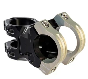 Renthal Apex 31.8mm Bike Stem +/-6 Deg 1 1/8" Length: 40-50mm Black/Gold