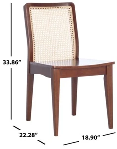 Safavieh BENICIO RATTAN DINING CHAIR, Reduced Price 2172730221 DCH1005A-SET2 - Picture 1 of 5