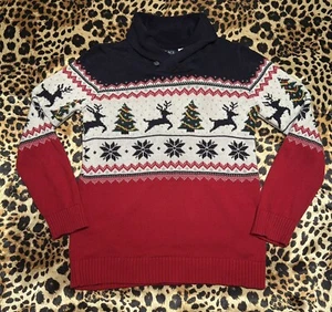 The Children’s Place Red & Blue Fair Isle Sweater - Picture 1 of 6