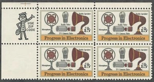 US. 1502. Microphone, TV camera Tube.., Electronics Progress. Zip Block of 4 MNH - Picture 1 of 2