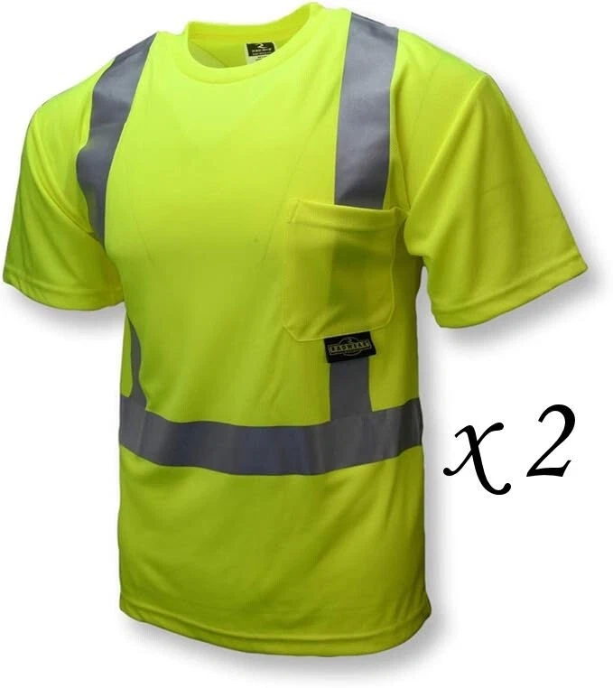 Radians St11-2pgs-2x Class 2 T-shirt Moisture Wicking Green 2x
