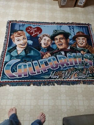 "I Love Lucy manta "California Here We Come" tapiz tejido 56"" x 40""" Foto 1 de 4