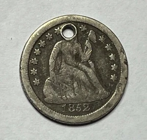 1852-o sitzender Liberty Groschen - zirkuliert besseres Datum 10C; S121 - Bild 1 von 2