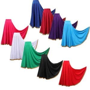 Women Long Skirt Party Dress Lyrical Dancewear Carnival Elastic Performance - Picture 1 of 52