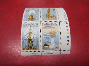 CANADAUNITRADE#1206-09 37cCANADA DAY SCIENCE & TECHNOLOGY LR INSCRIPT. BLOCK MNH - Picture 1 of 1