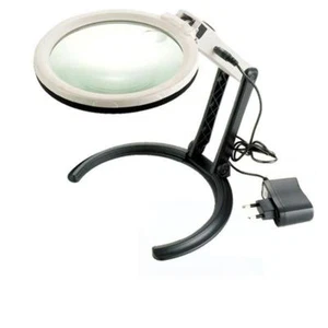 Hands Free Magnifying Glasses 5X LED Illuminated Magnifier Lamp Loupe with Stand - Picture 1 of 11