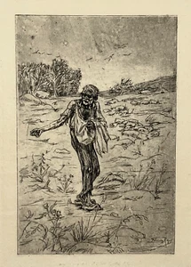 FELICIEN ROPS Parabole Semeur GRAVURE Heliogravure XIX° - Picture 1 of 2