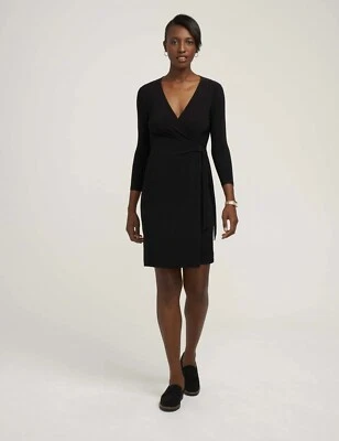 Vestido envolvente sintético c2 Anne Klein para mujer XXL negro elástico oficina carrera nuevo con etiquetas Foto 1 de 3