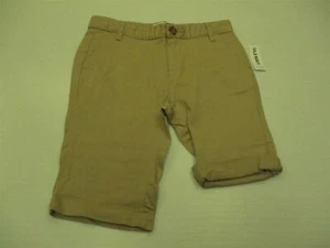 new OLD NAVY Girl's Size 12 Flat Front Stretch Cotton Beige Slim Shorts #SHA5713 - Picture 1 of 6