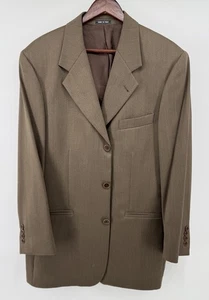 Blazer Zanetti Loro Piana Made In Italy Super 100s lana merino marrone spina di pesce - Foto 1 di 10