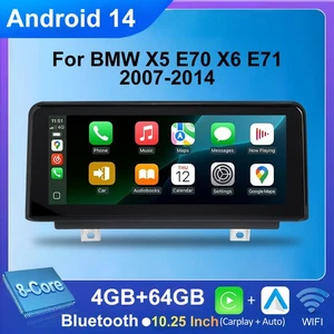 Radio Coche Android 14 para BMW X5 X6 E70 E71 CCC CIC 10.25" Pantalla Táctil USB BT5.0 - Imagen 1 de 18