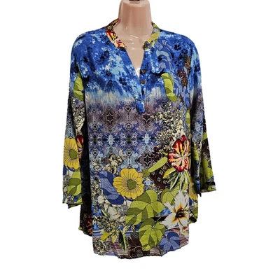 Camisa Nana Shop Tropical Artística Top Popover Mujer Talla 44/M Multicolor Foto 1 de 4