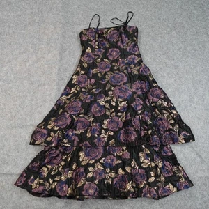 Aidan Mattox Dress Womens 10 Strapless Clipped Jacquard Long Gown Tiered Floral - Picture 1 of 8