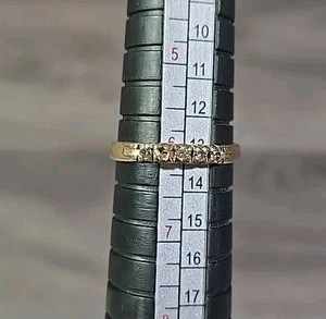 Anello vintage mezzaluna in oro giallo 14 carati con diamanti 1,8 g - Foto 1 di 11