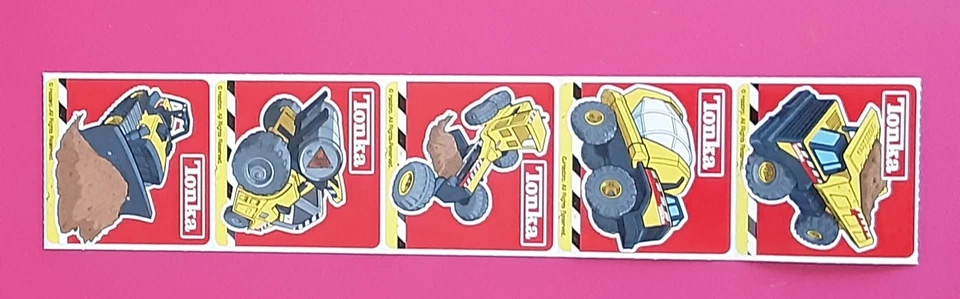 5 строительных наклеек для грузовиков Tonka, 2,5 x 2,5 дюйма каждая, подарки для вечеринок - Изображение 1 из 1