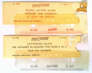 ✅ Rapidesign~No. 908~Lettering Guides~Modern Type and Slant~Vintage - Picture 1 of 11