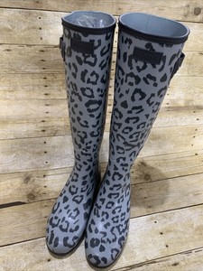 leopard rain boots hunter