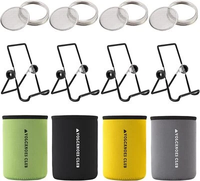 Seed Sprouting Jar Germination Kit Accessories (4 PACK) - Sprout Lids for Wide M