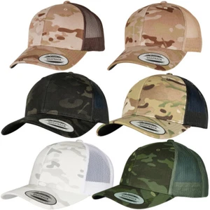 Yupoong Retro Trucker Multicam® Cap Mesh Snapback Kappe 6 Panel Camouflage Mütze - Picture 1 of 38