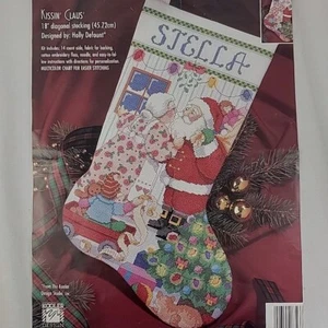XMAS Stocking X Stitch Kit Kissin Claus Bucilla 83435 PATTERN INSTRUCTIONS ONLY - Picture 1 of 3