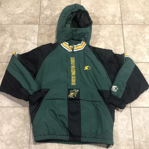 Vintage North Dakota State Starter Jacket Pull Over Hooded Zip W/ Buttons 24x22 Cover