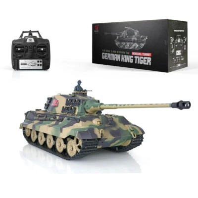Heng Long King Tiger Henschel Turret 1/16 Rc Tank Recoil Smoke Sound 2.4G V7 IR - Image 1 of 4