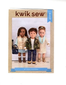 Sewing Pattern for 18 Inch Doll Clothes, Kwik Sew K4307 Uncut F/F - Picture 1 of 3