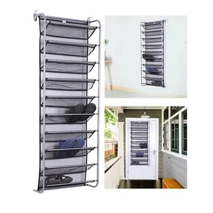 10 Tier 36 Pair Over Door Hanging Shoe Rack Organiser Stand Shelf Holder Storage - Picture 1 of 12